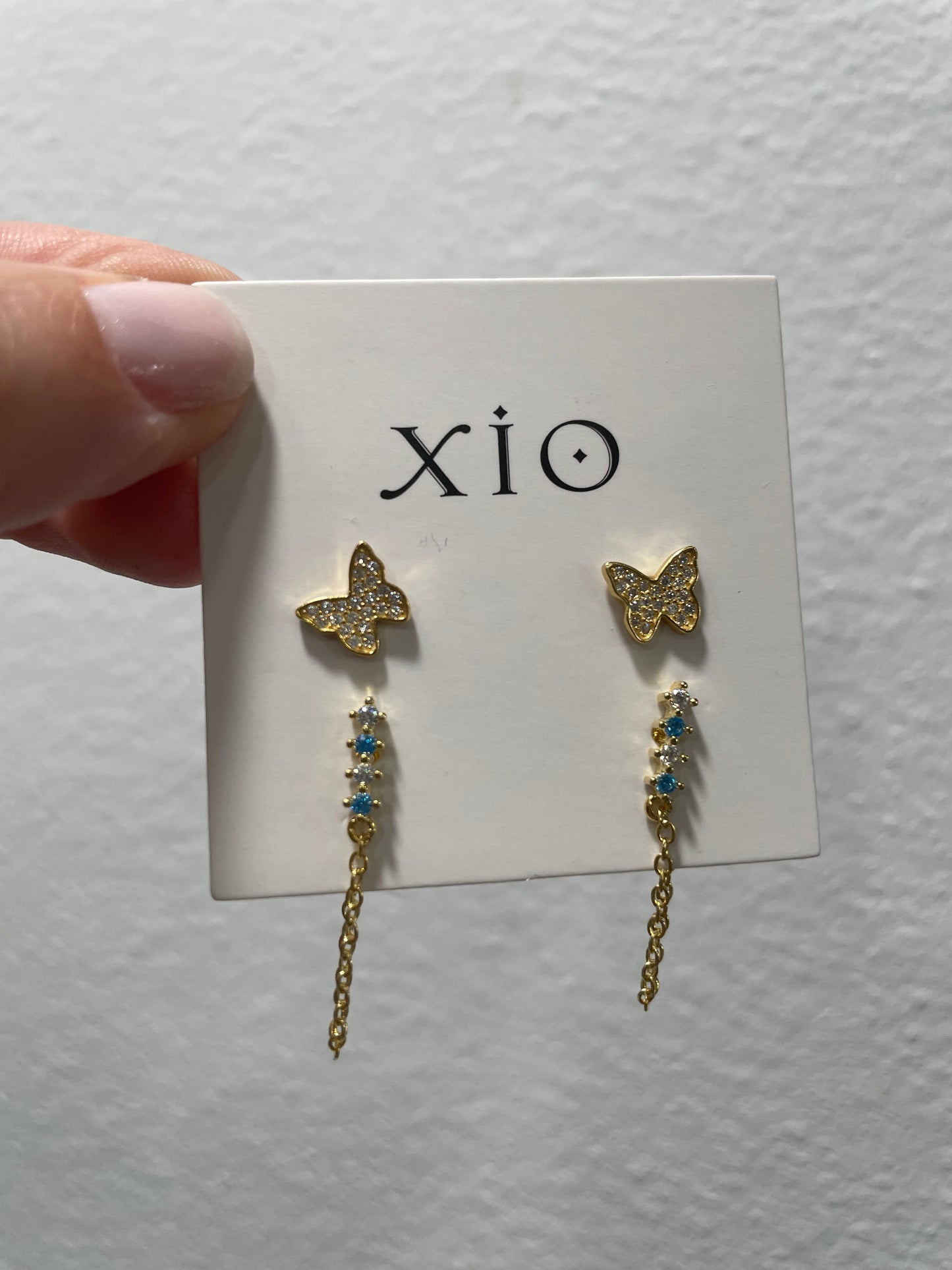 Butterfly Blue Earrings Set