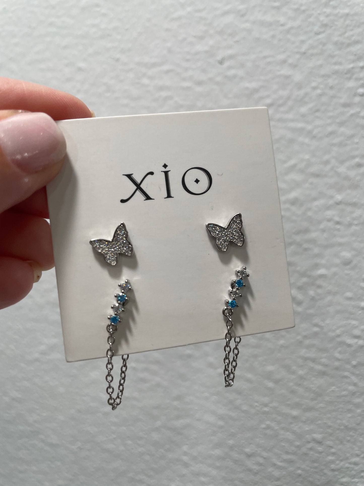 Butterfly Blue Earrings Set