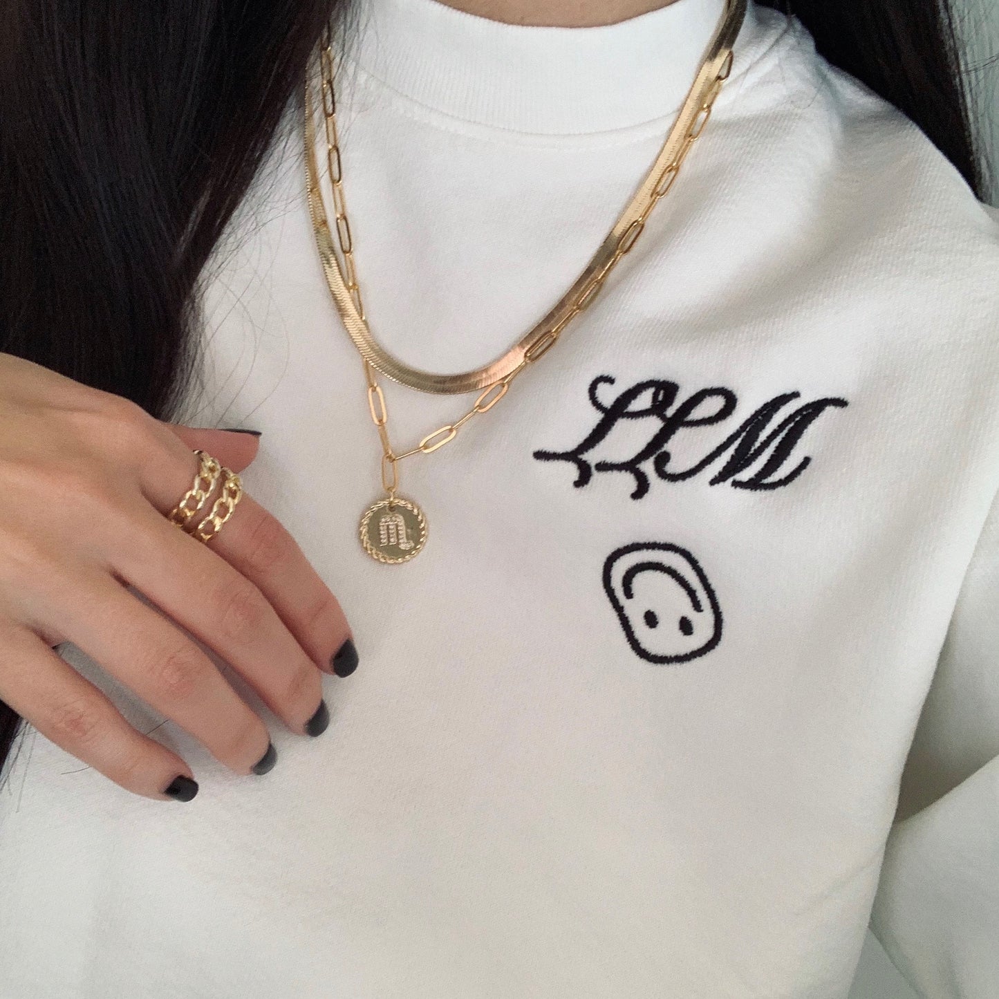 Paper clip zodiac necklace