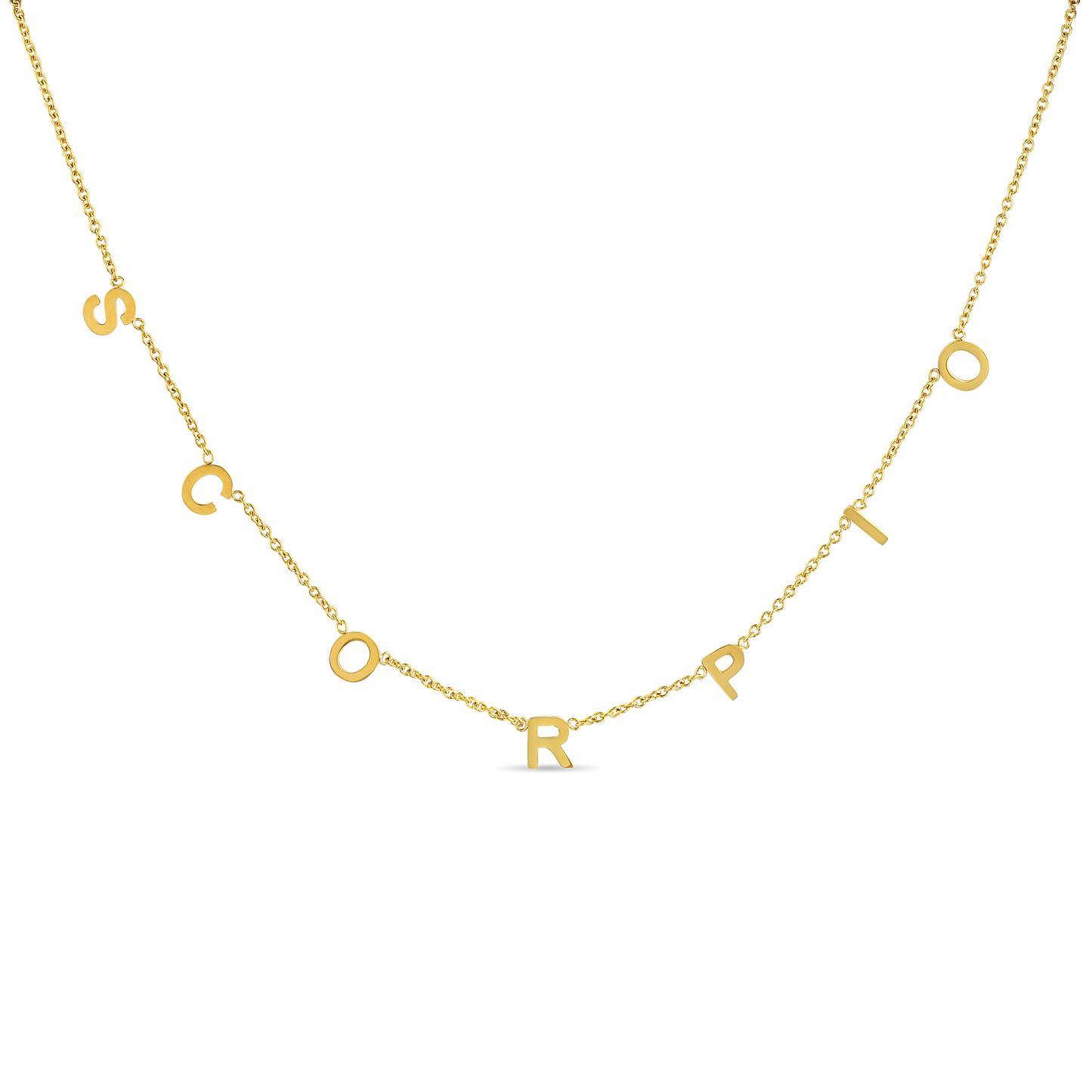 Zodiac Dangle Name Necklace