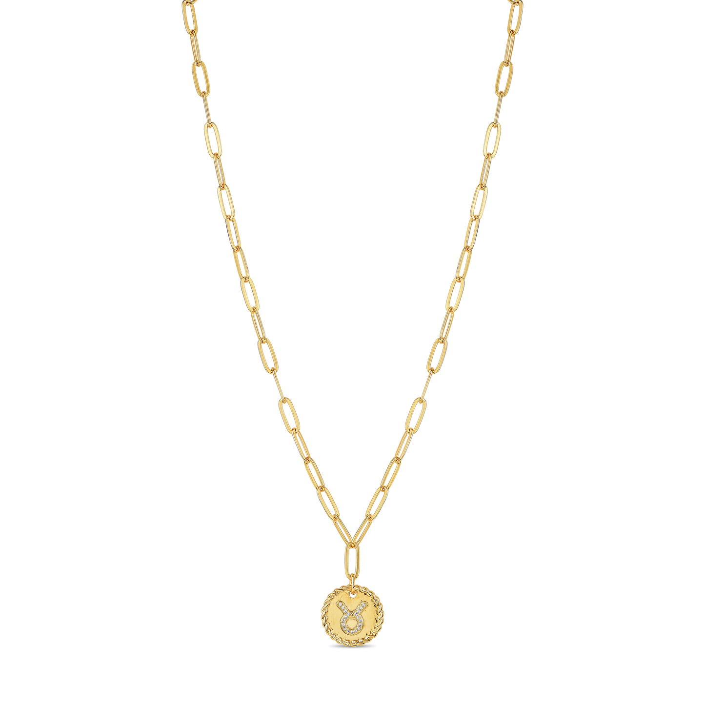 Paper clip zodiac necklace