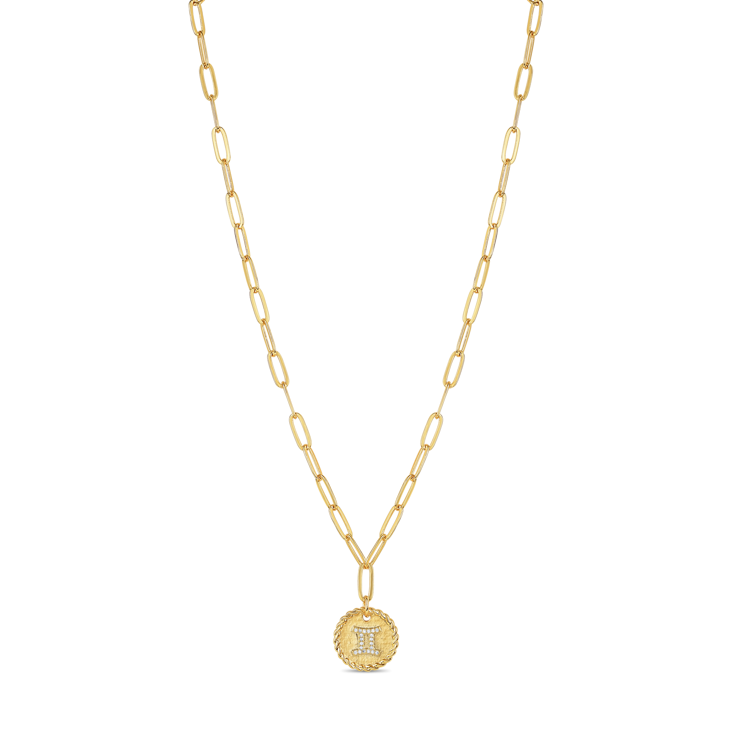 Paper clip zodiac necklace