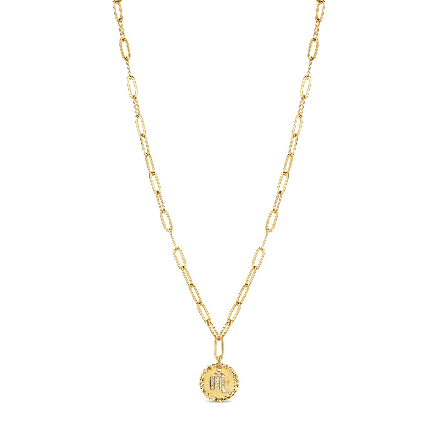 Paper clip zodiac necklace