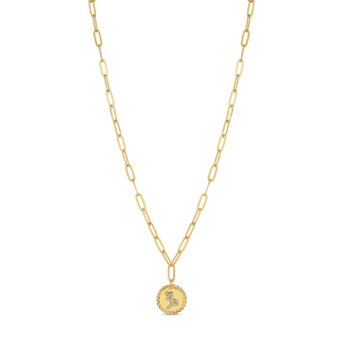 Paper clip zodiac necklace