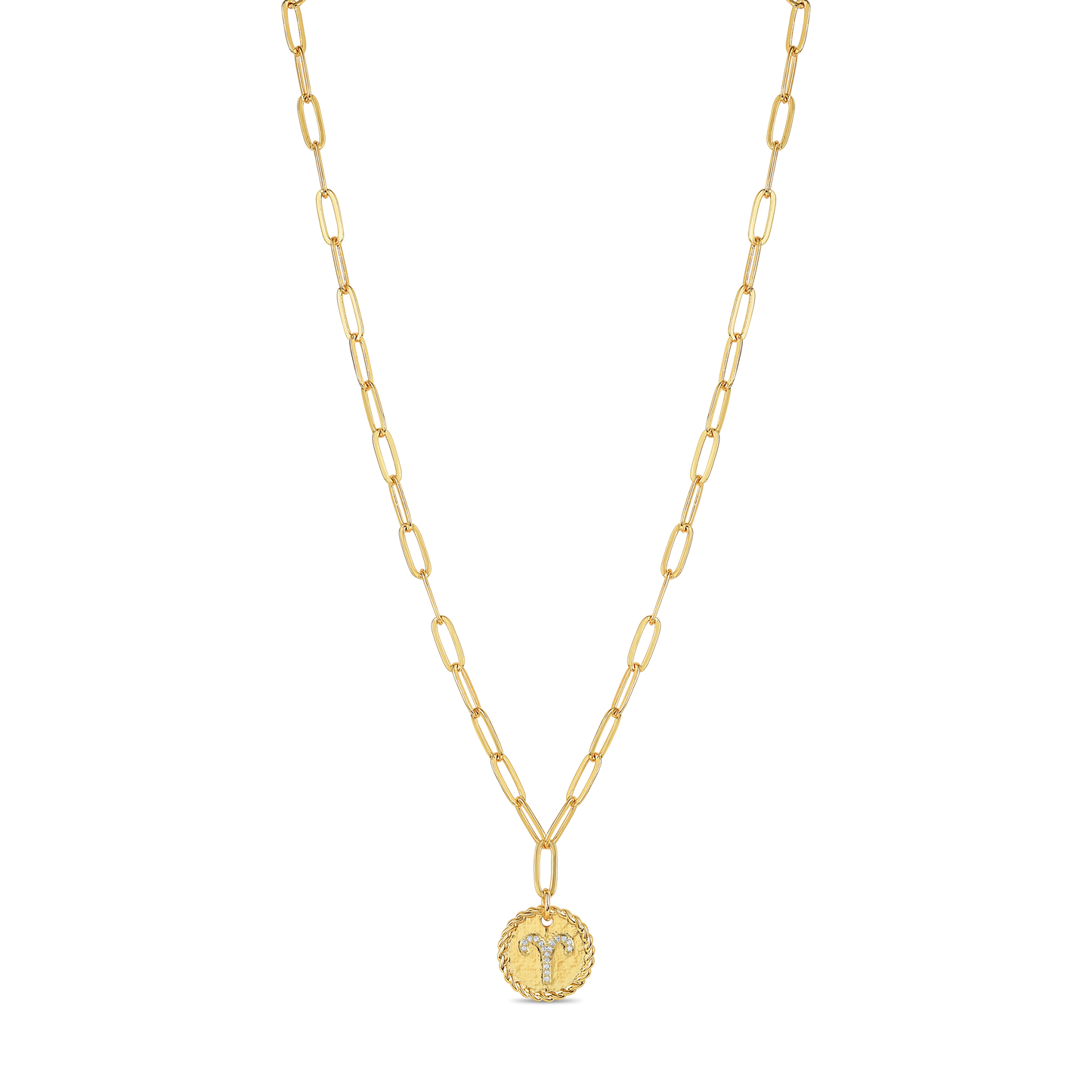 Paper clip zodiac necklace