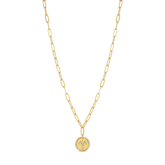 Paper clip zodiac necklace