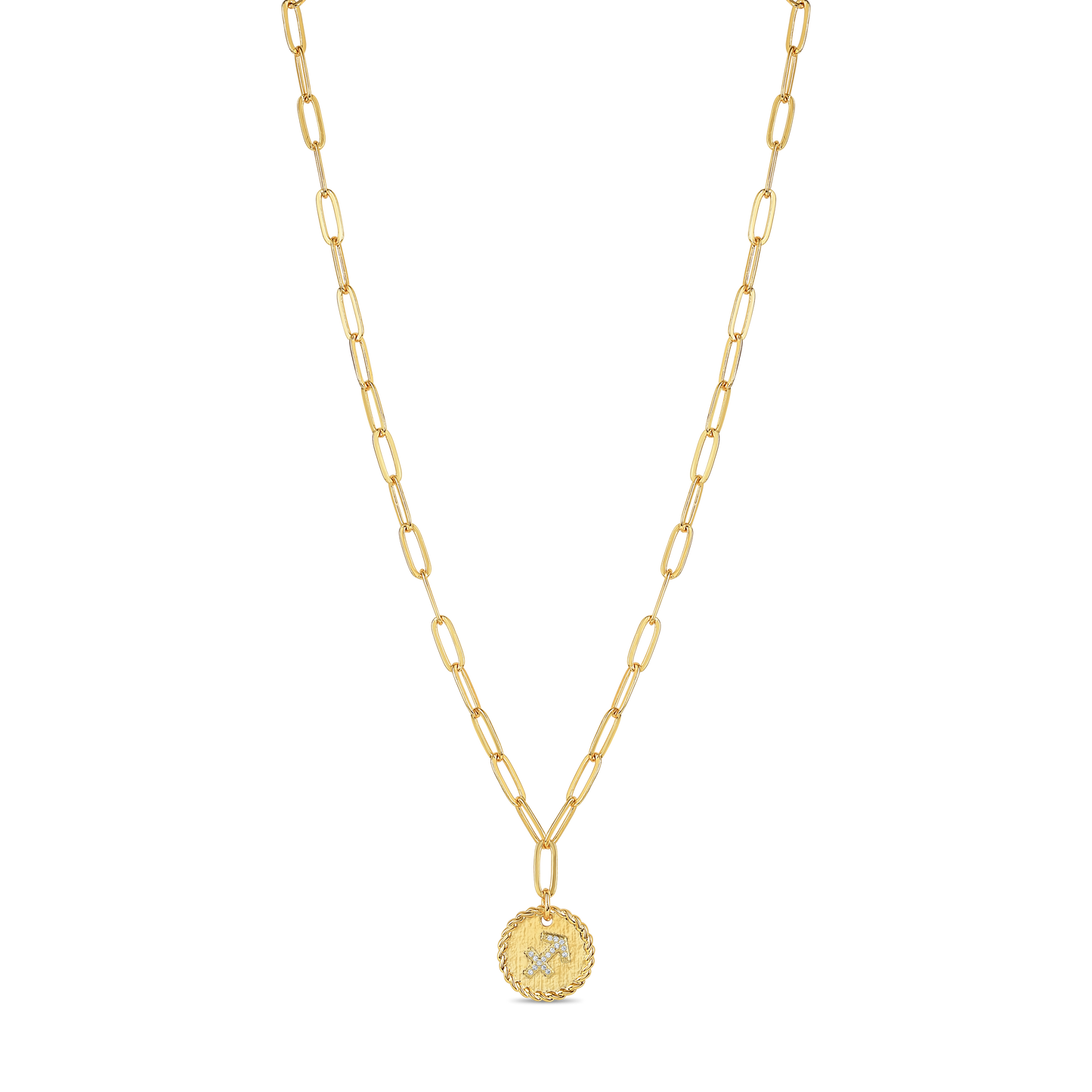 Paper clip zodiac necklace