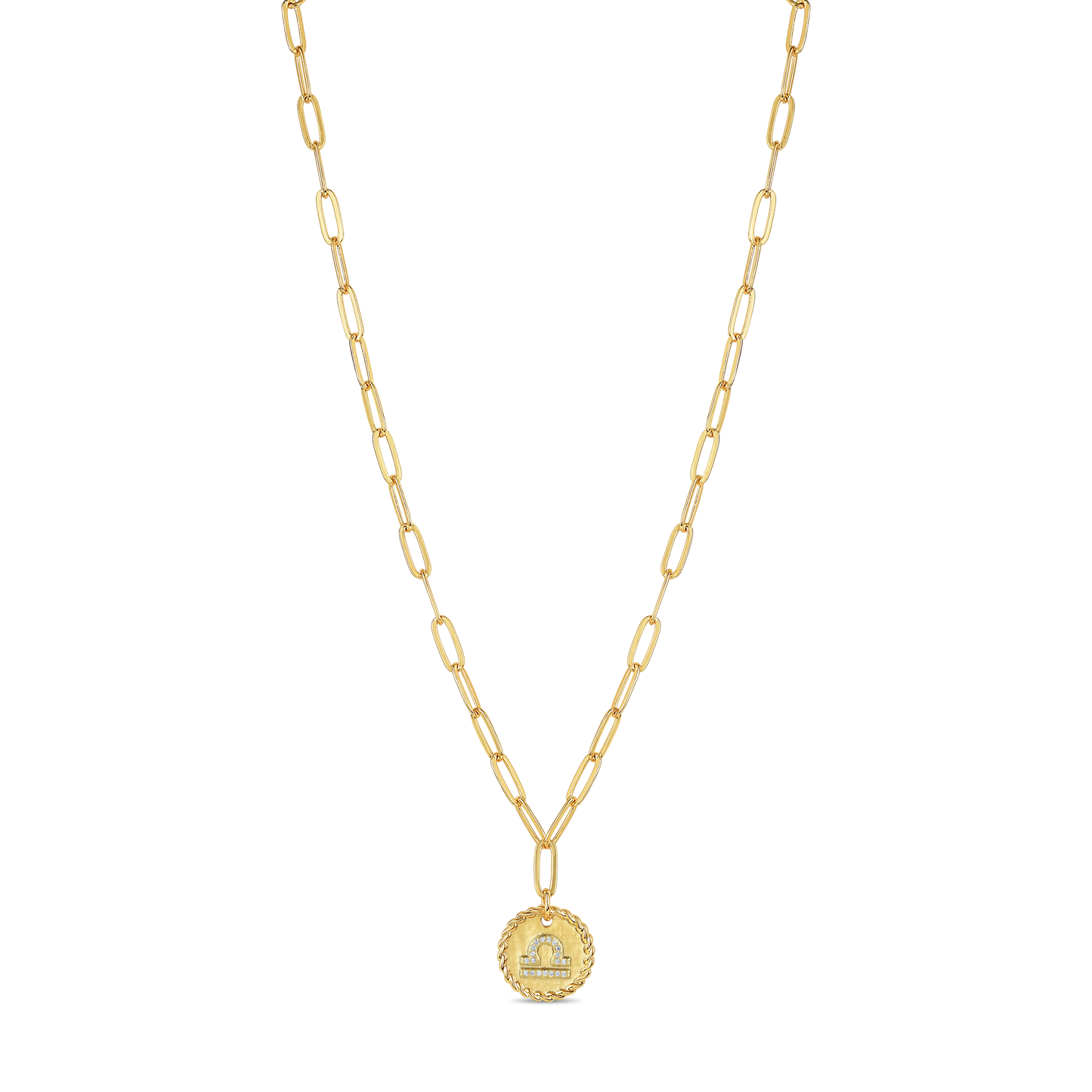 Paper clip zodiac necklace