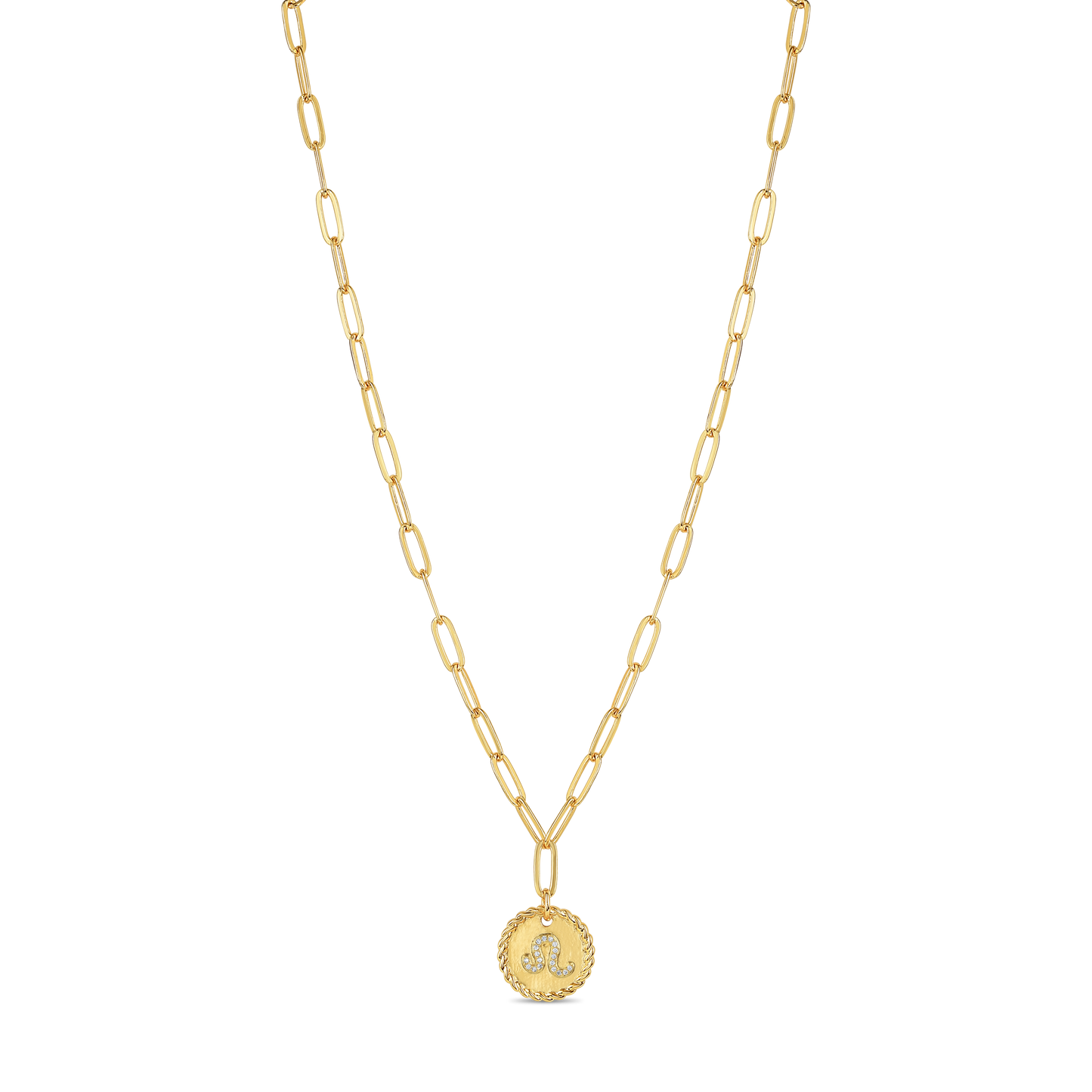 Paper clip zodiac necklace