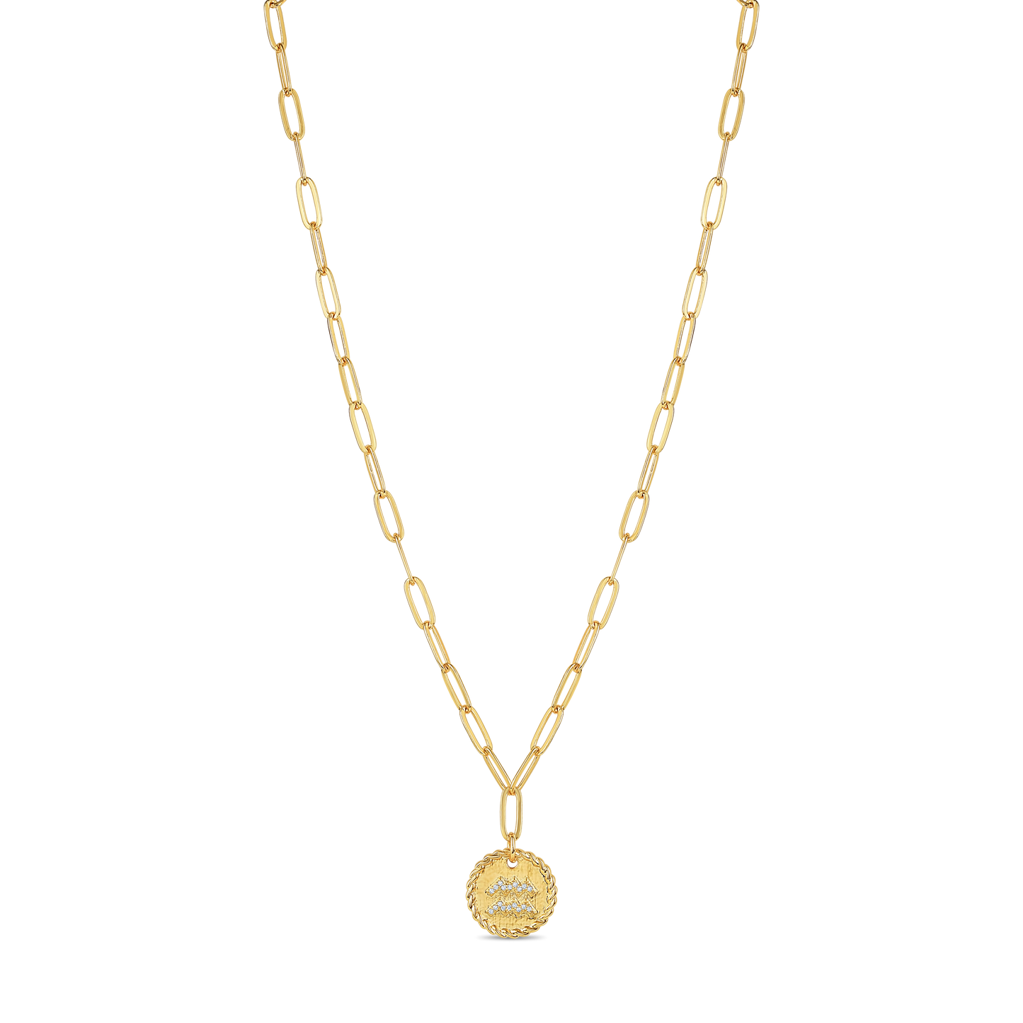 Paper clip zodiac necklace