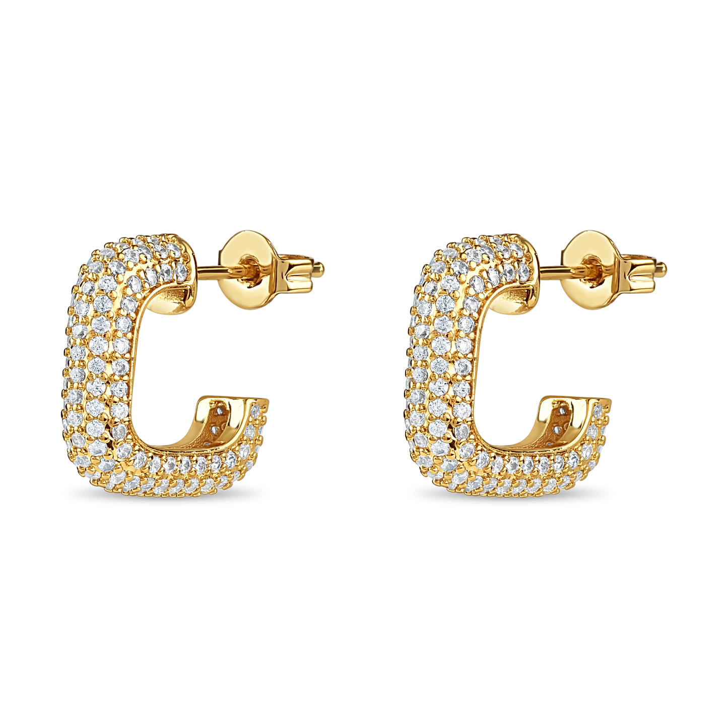 Square Pave Hoops