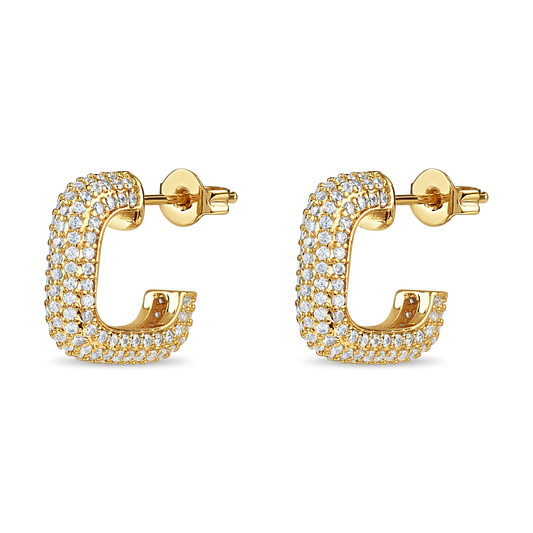 Square Pave Hoops