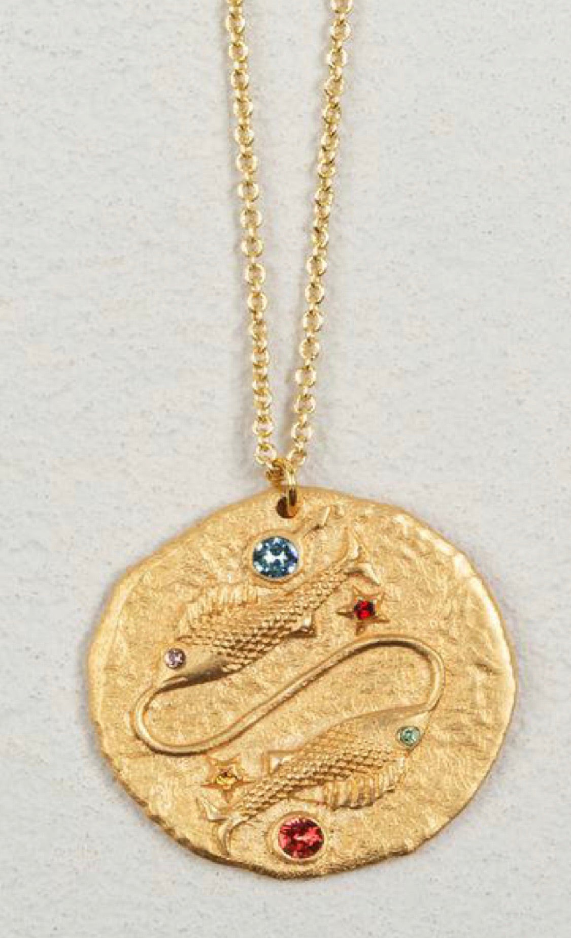 Jeweled Zodiac Coin Necklace
