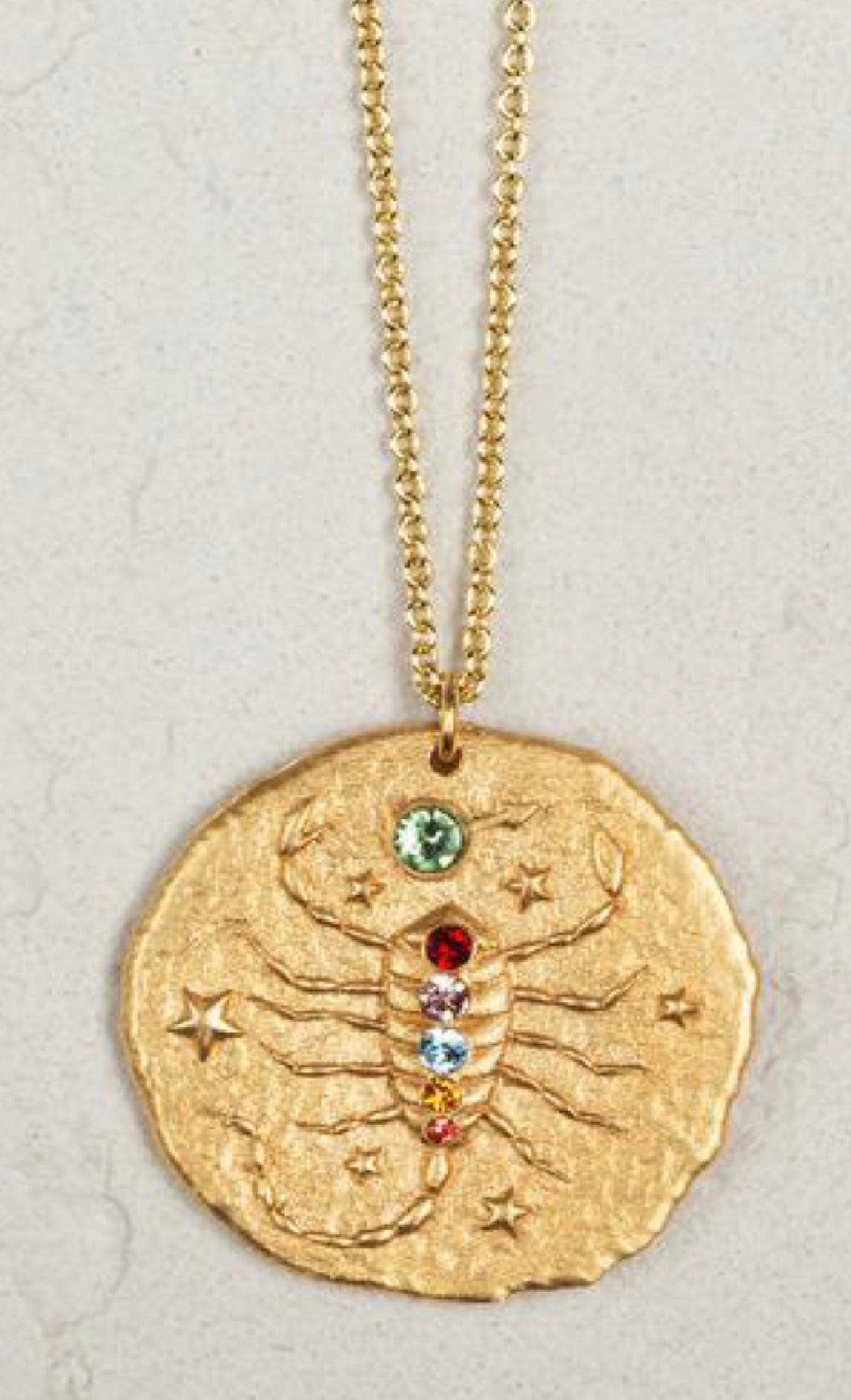 Jeweled Zodiac Coin Necklace