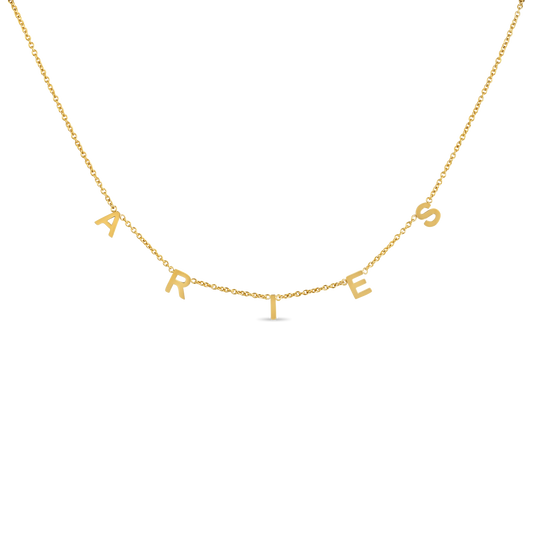 Zodiac Dangle Name Necklace