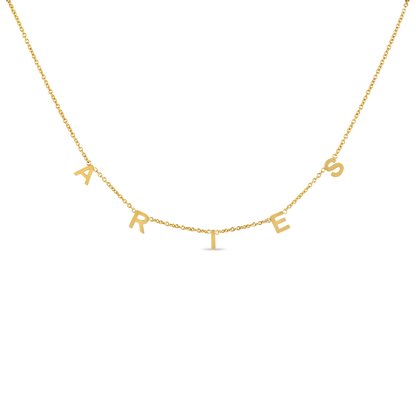 Zodiac Dangle Name Necklace