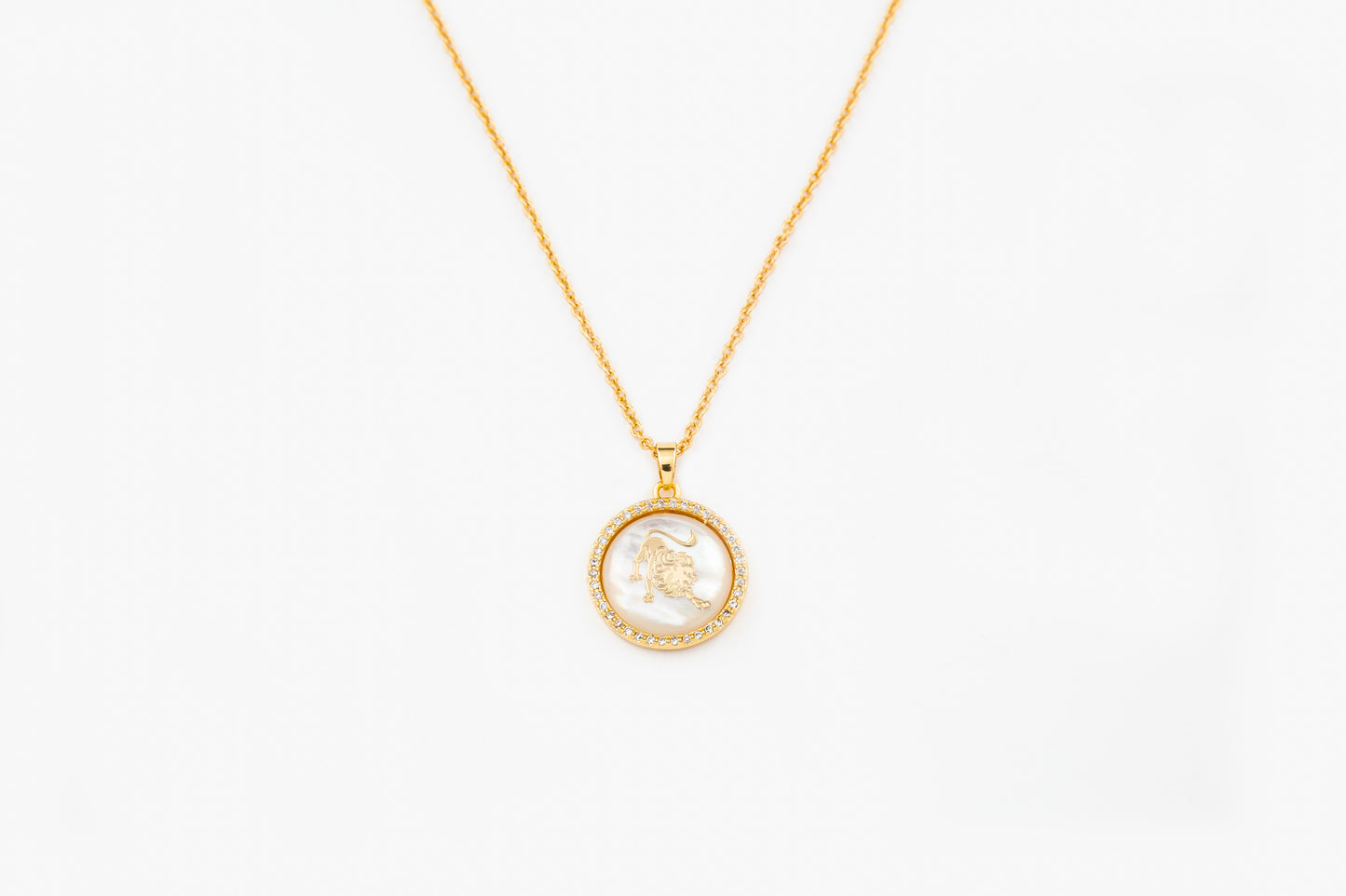 Mother Of Pearl Zodiac  Necklace